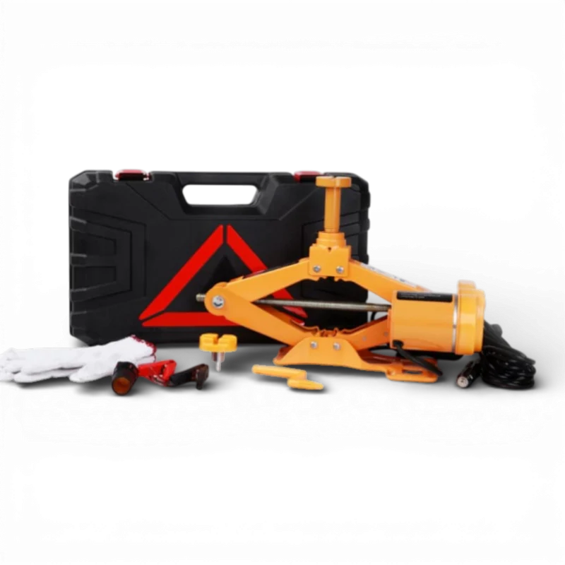 Cric auto electric 12V tip foarfeca, 3 tone, telecomanda, trusa completa