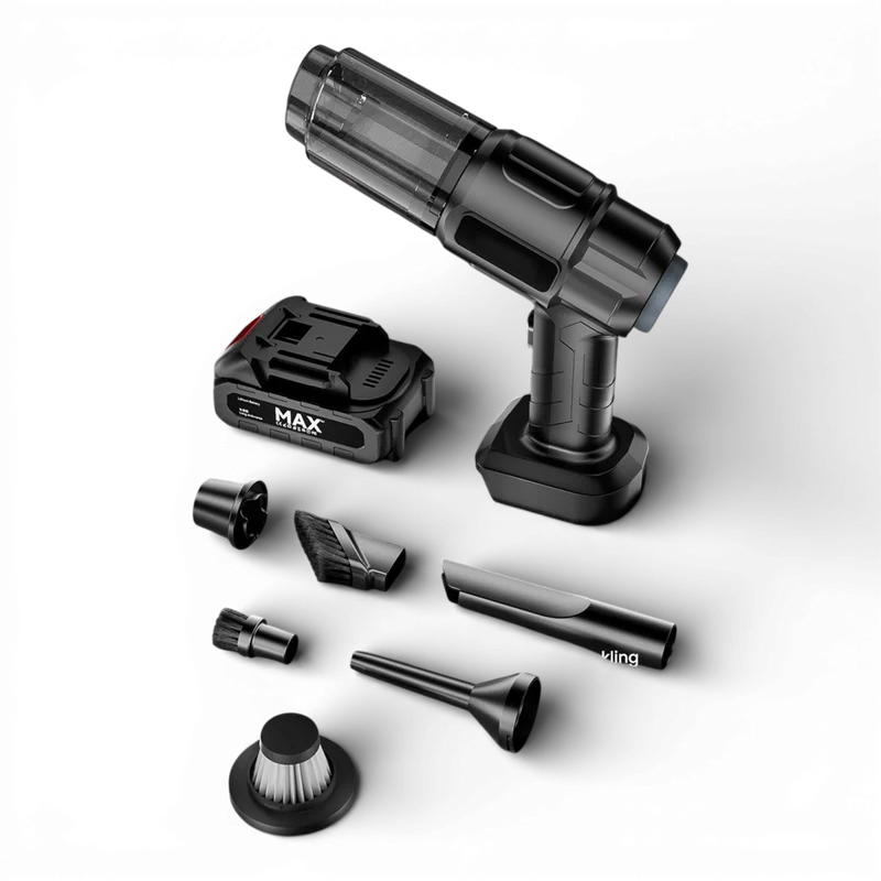 Aspirator si suflanta portabila 4 in 1 fara fir, cu baterie detasabila 9000mAh, accesorii incluse