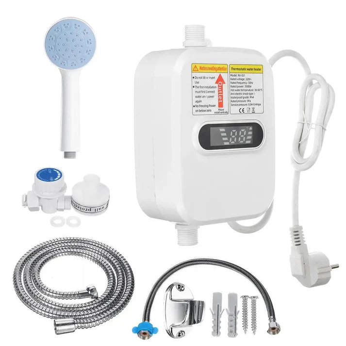 Boiler electric instant pentru apa calda, afisaj digital LCD, 3500W, protectie IPX4