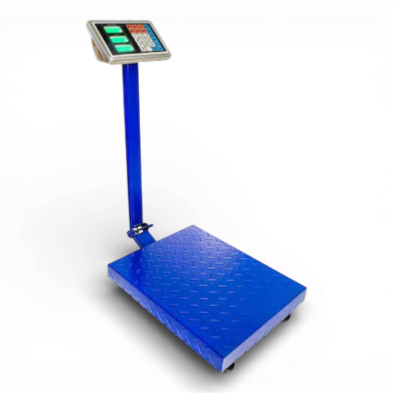 Cantar electronic 350 kg cu acumulator reincarcabil, platforma metalica 40x50 cm, brat rabatabil, afisaj LCD iluminat si functie TARE