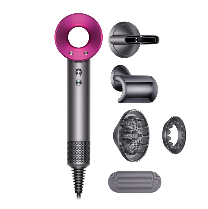 Uscator de par 1600W cu ioni negativi, aer rece si cald, 3 viteze, 4 temperaturi, 5 accesorii, roz