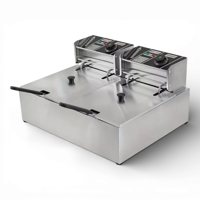 Friteuza electrica 12 litri din inox, 5000W, termostat reglabil 60–200°C