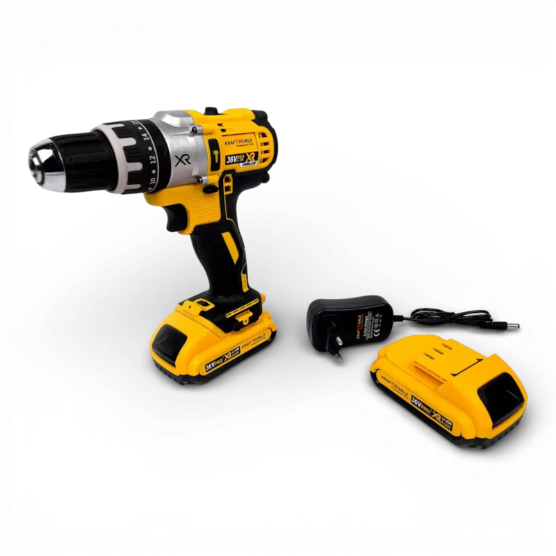 Masina de gaurit si insurubat 48V, 13 mm, 2 acumulatori, 119 accesorii