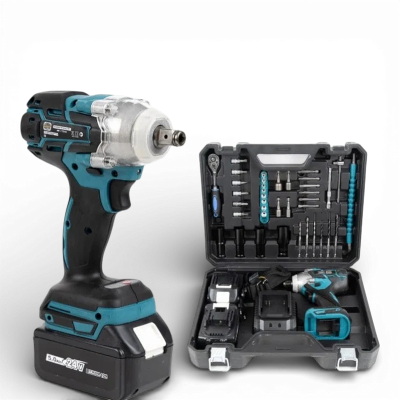 Masina de impact si insurubat 48V, 2 acumulatori, set cu aproximativ 40 accesorii