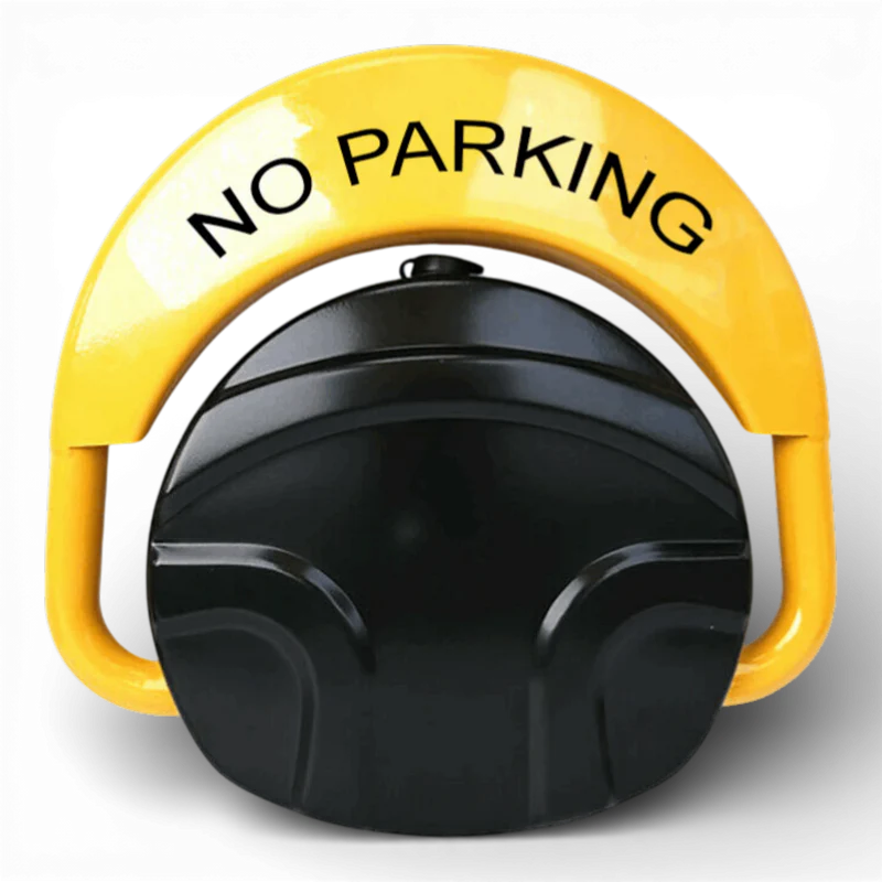 Blocator loc parcare automat cu 2 telecomenzi, alarma antifurt, suport 4 tone, galben/negru