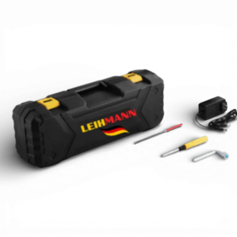 Drujba electrica 48V, lama 30 cm, 2 acumulatori 8Ah, 2 lanturi, galben negru