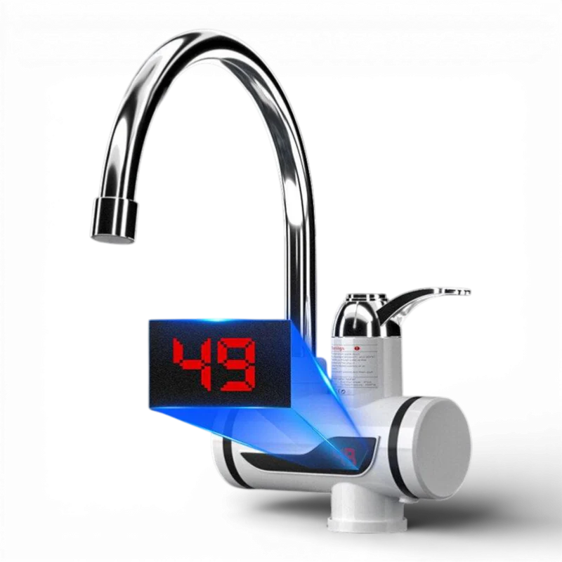 Robinet electric instant 3000W cu afisaj LCD, montaj pe chiuveta