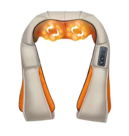Aparat de masaj electric pentru gât, spate și corp, cu încălzire, role 3D și intensitate reglabilă