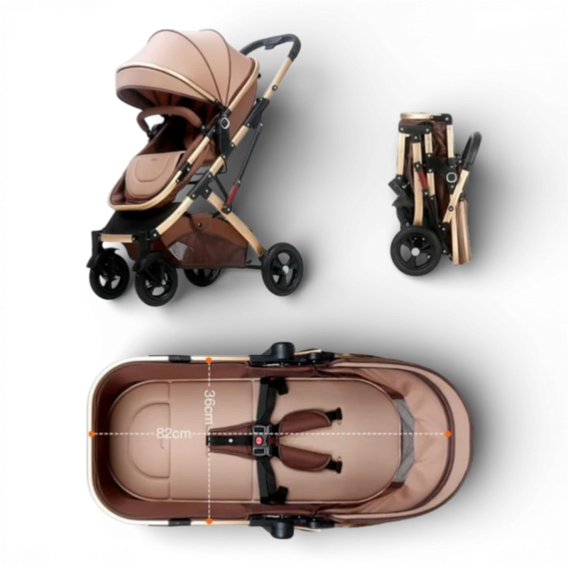 Carucior 2 in 1 pliabil pentru copii, landou si sport, 0-36 luni, suspensii, cos depozitare