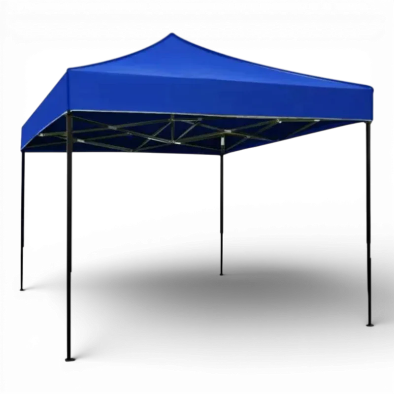 Cort pavilion pliabil 3x3 m albastru, cadru metalic, pentru gradina si evenimente