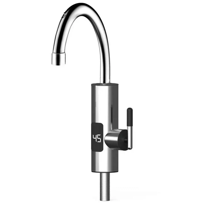 Robinet electric instant pentru apa calda, display digital, rotire 360°, 3000W, inox